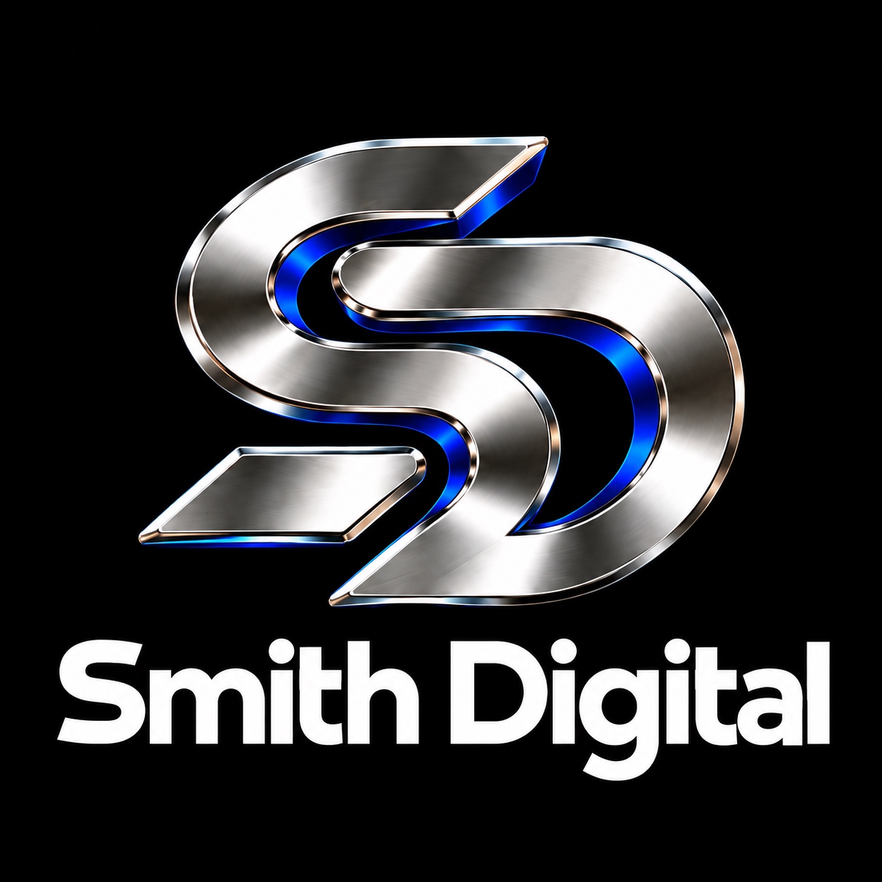 Smith Digital chrome and blue logo